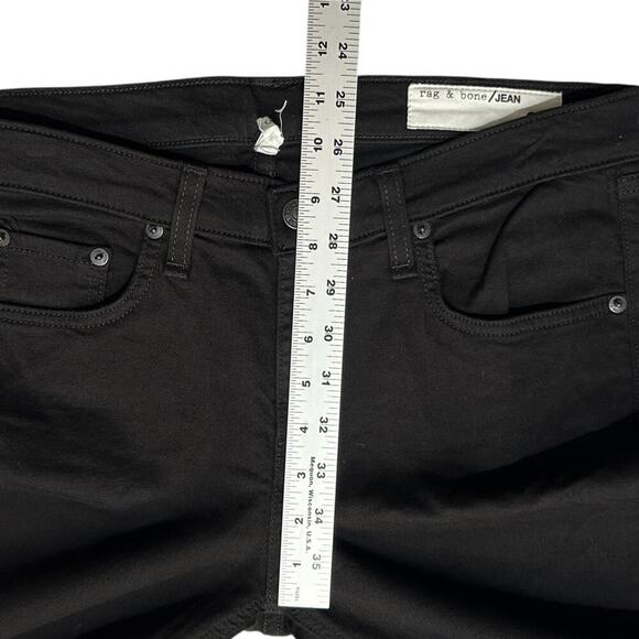 RAG & BONE Wiley Capri Black Skinny Raw Step Hem Cut 17364 Style W1526O377 sz 29 - Picture 2 of 9